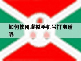 如何使用虚拟手机号打电话呢