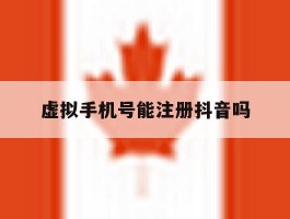 虚拟手机号能注册抖音吗