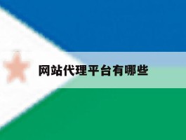 网站代理平台有哪些