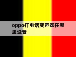 oppo打电话变声器在哪里设置