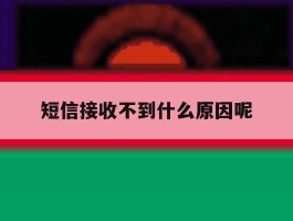 短信接收不到什么原因呢