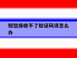 短信接收不了验证码该怎么办