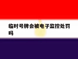临时号牌会被电子监控处罚吗