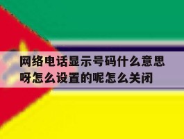 包含网络电话显示号码什么意思呀怎么设置的呢怎么关闭的词条