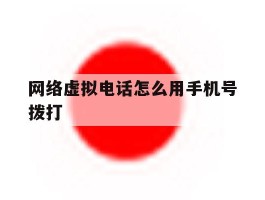 网络虚拟电话怎么用手机号拨打