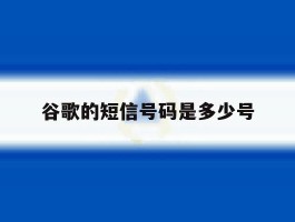 谷歌的短信号码是多少号