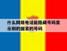 什么网络电话能隐藏号码显示别的国家的号码