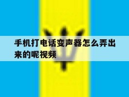手机打电话变声器怎么弄出来的呢视频
