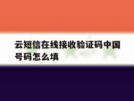包含云短信在线接收验证码中国号码怎么填的词条