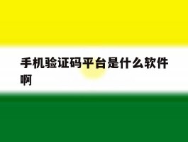 手机验证码平台是什么软件啊
