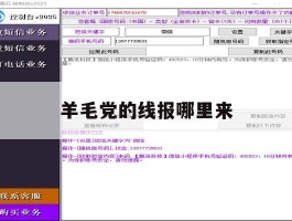 羊毛党的线报哪里来