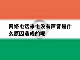 网络电话来电没有声音是什么原因造成的呢的简单介绍