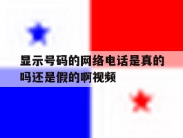 显示号码的网络电话是真的吗还是假的啊视频的简单介绍