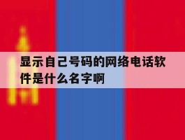 包含显示自己号码的网络电话软件是什么名字啊的词条