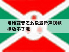 电话变音怎么设置铃声视频播放不了呢