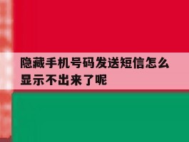 包含隐藏手机号码发送短信怎么显示不出来了呢的词条